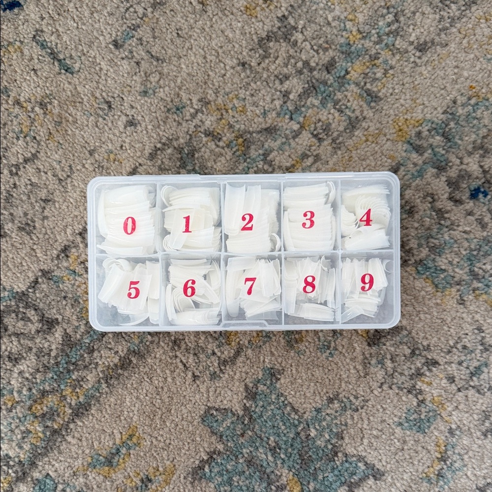 White Numbered Nail Tips Organizer